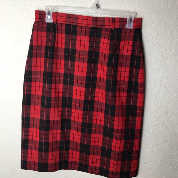 Vintage JH Collectibles Gingham 100% Wool Skirt - Picture 3 of 8